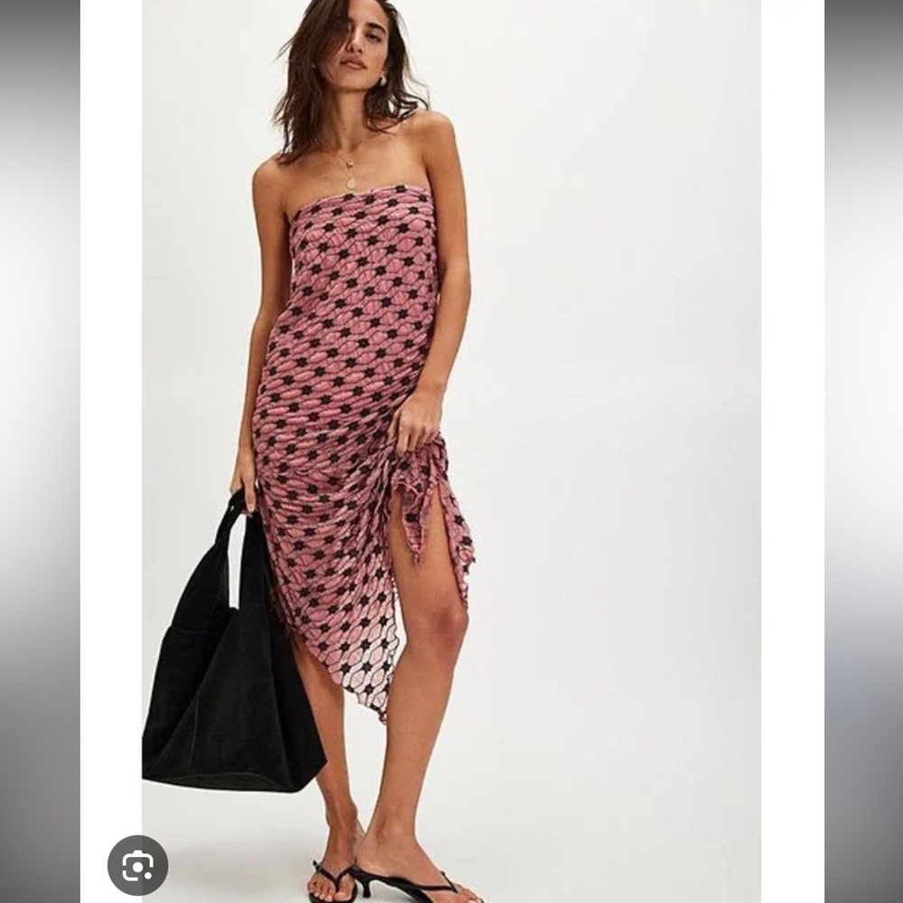 Free People Pink and Black Convertible Maxi Dress